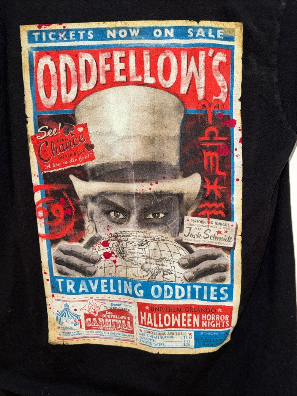 Universal Orlando HHN 2023 Dr Oddfellow Traveling Oddities T Shirt Small S